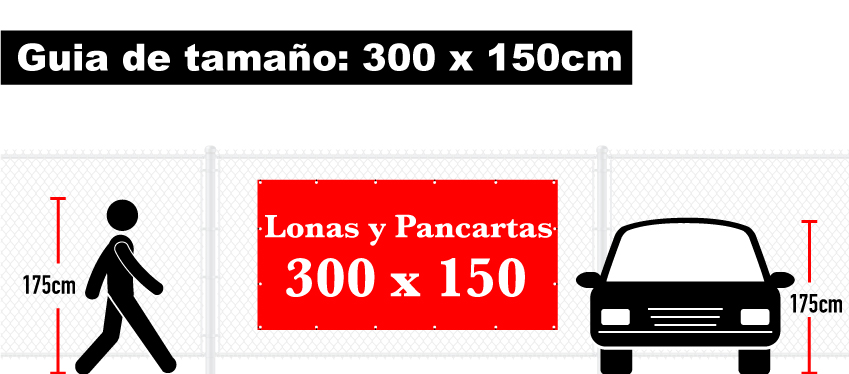 Pancarta 300 x 150 cm vista 2